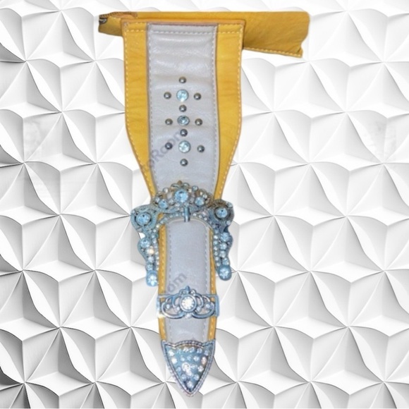 EUC Concealed Carry Boho/Western Purse Yellow & Turquoise Rhinestones - Picture 7 of 11